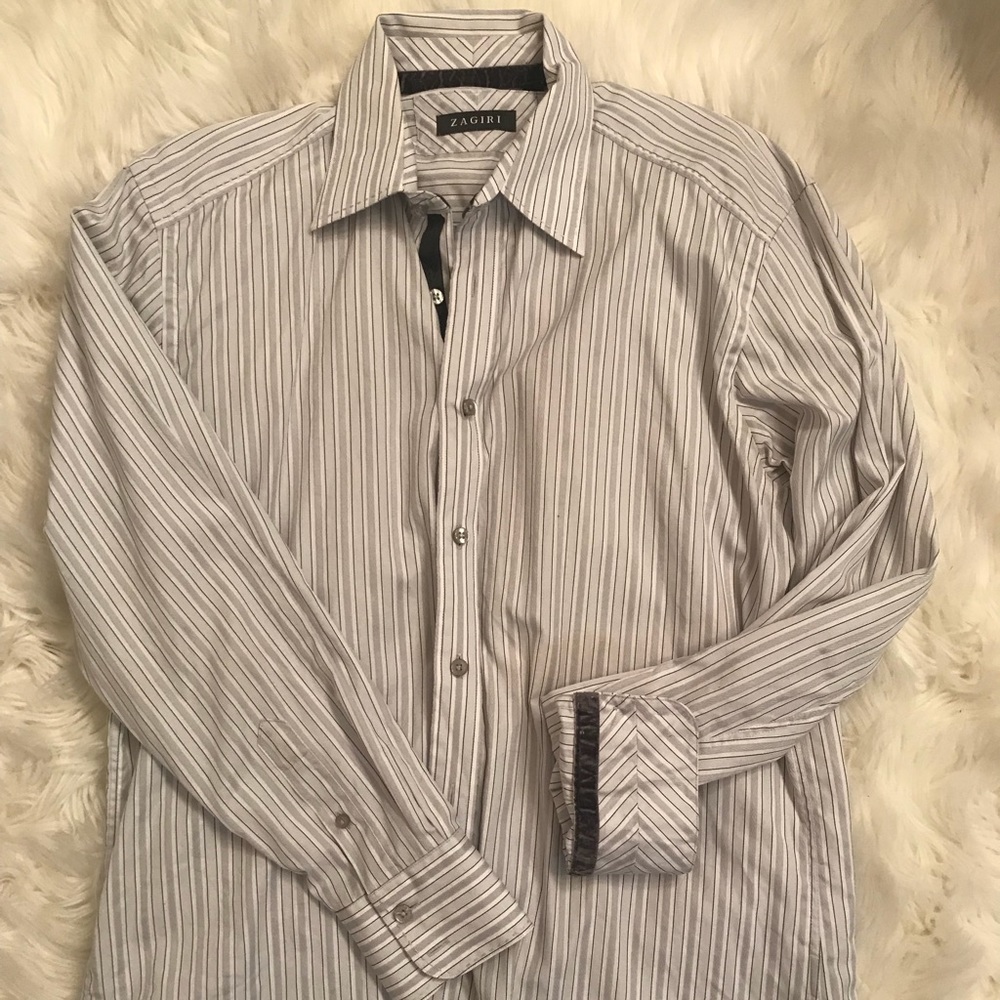 Zagiri Dress Shirt with Velvet Trim